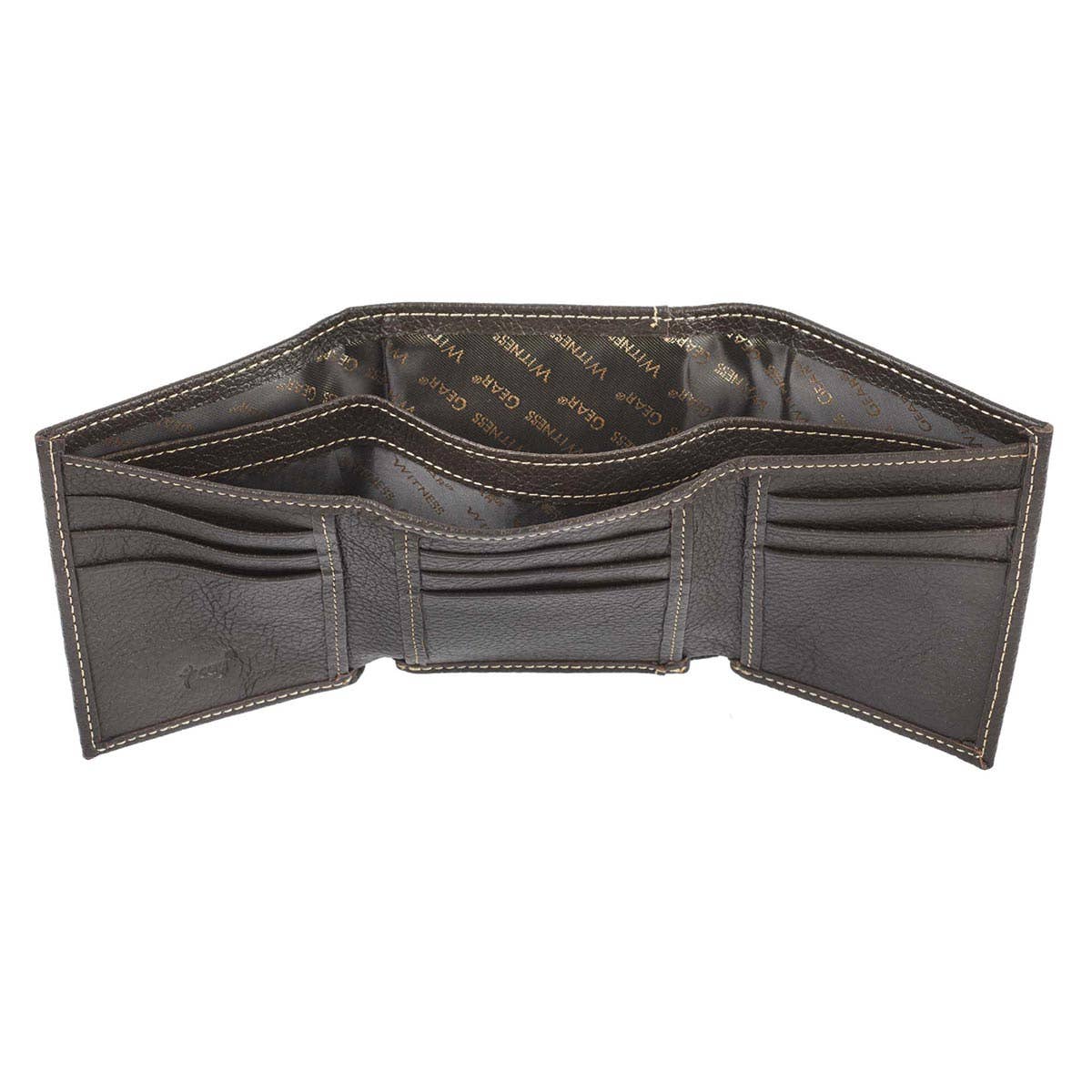 Wallet Leather Brown Crosses Badge