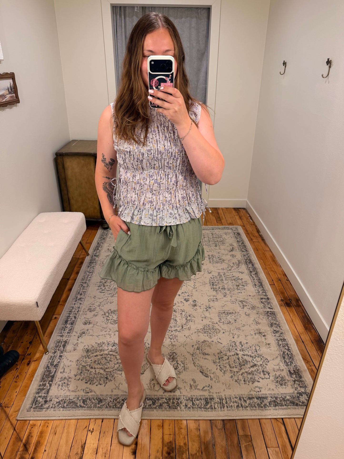 Tie Waist Ruffle Shorts