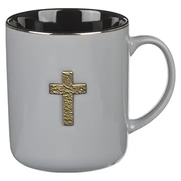 Grey w/Metal Cross Mug