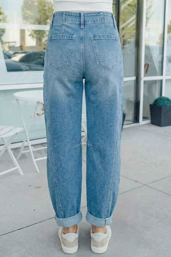 Cuffed Barrel Jeans