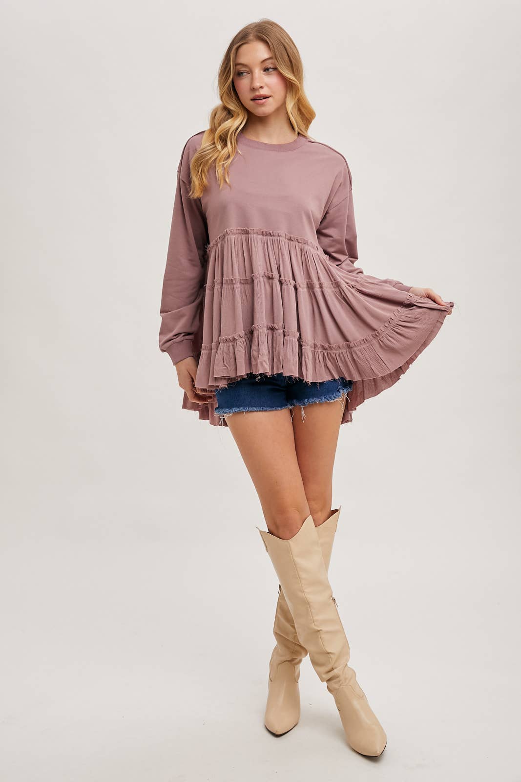 Tiered Ruffled Hem Top