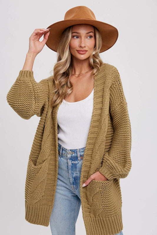 Chunky Cable Knit Cardigan