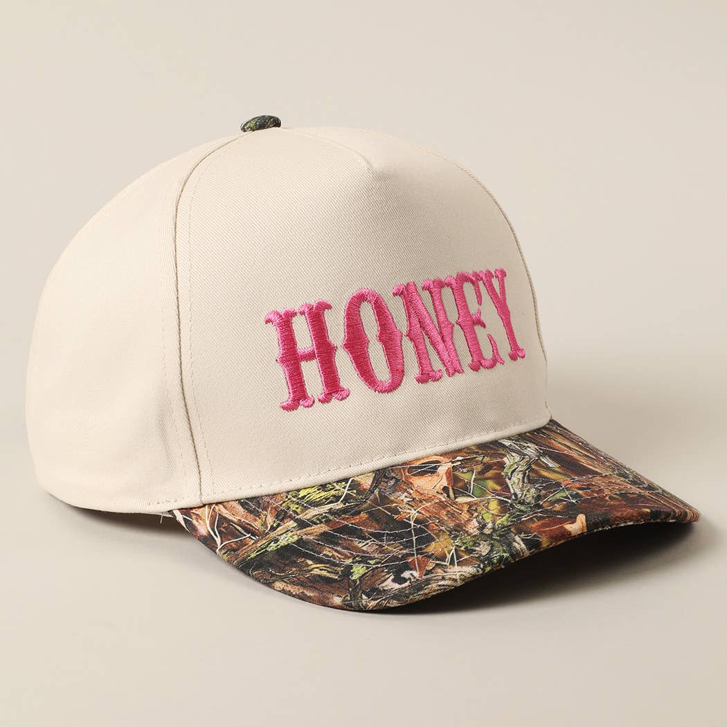 Honey Embroidered Hat CAMO