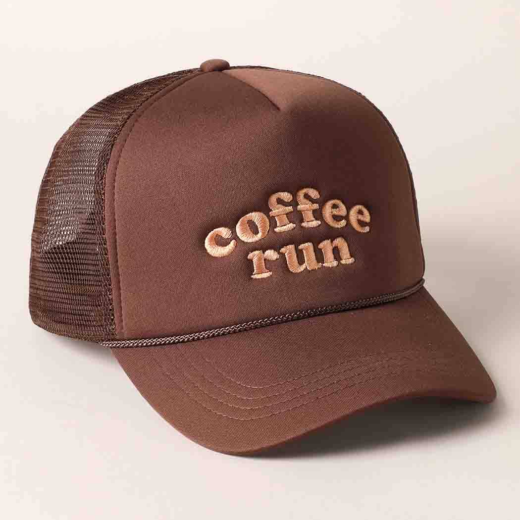 Coffee Run Embroidered Hat