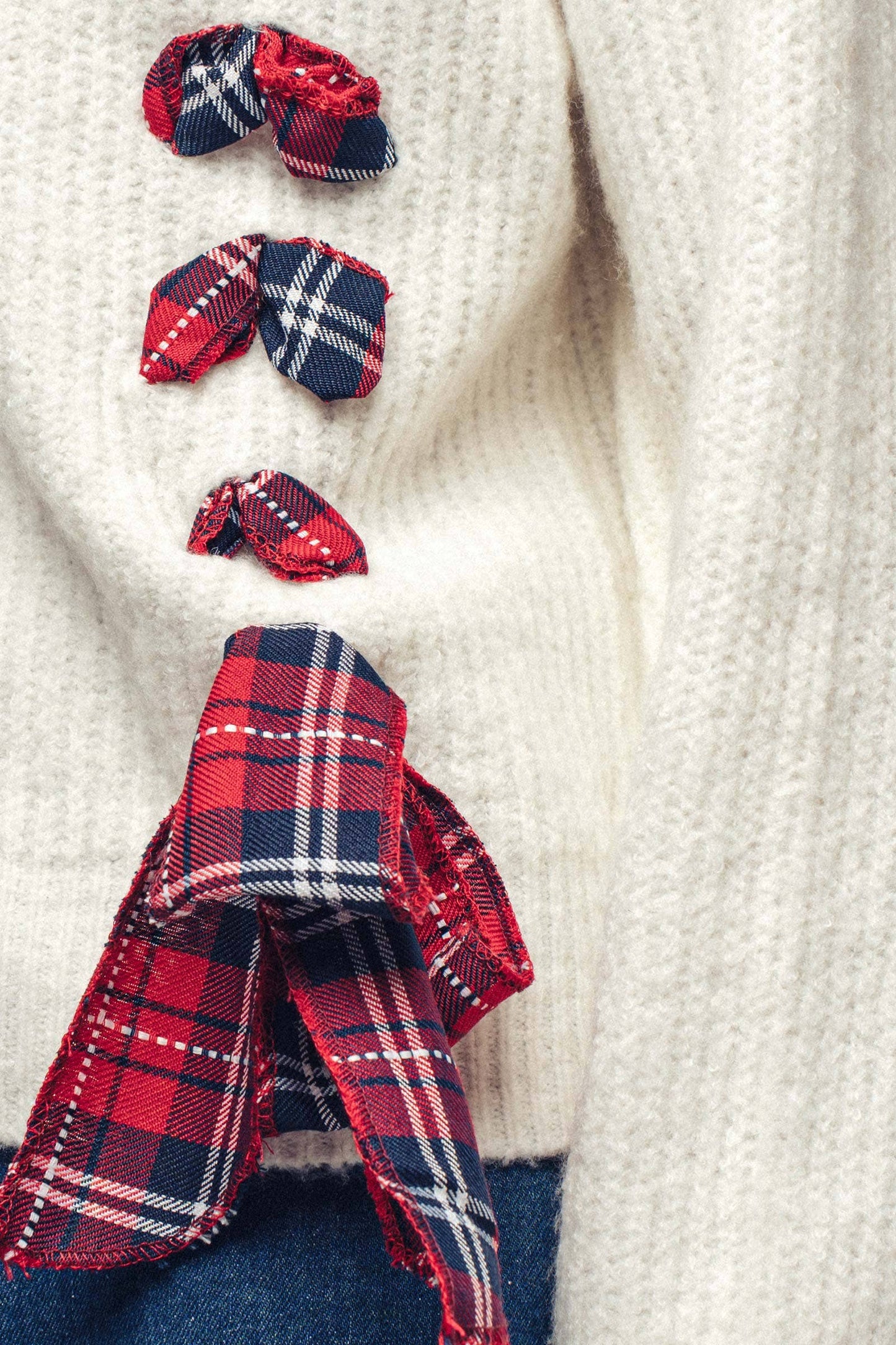 Plaid Bow Holiday Sweater
