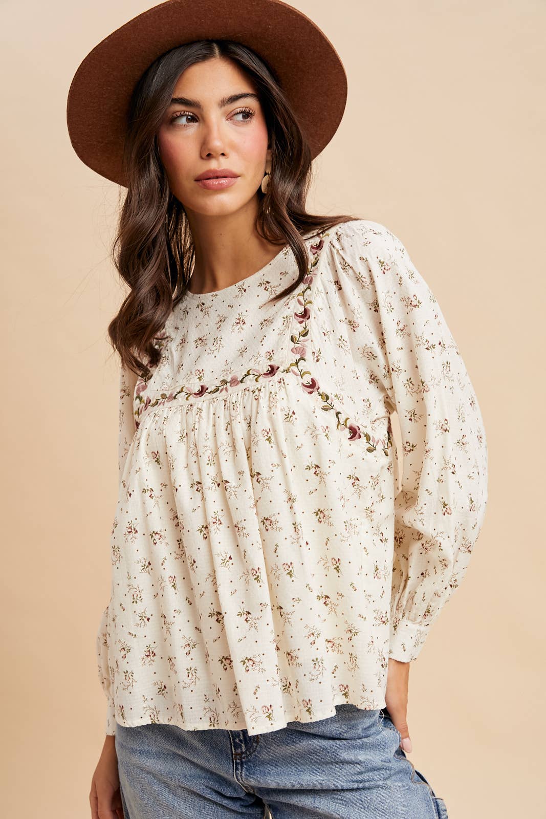 Floral Print Cotton Blouse