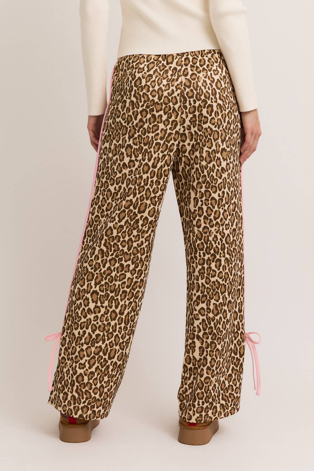 Bow Detail Track Pants Cheetah