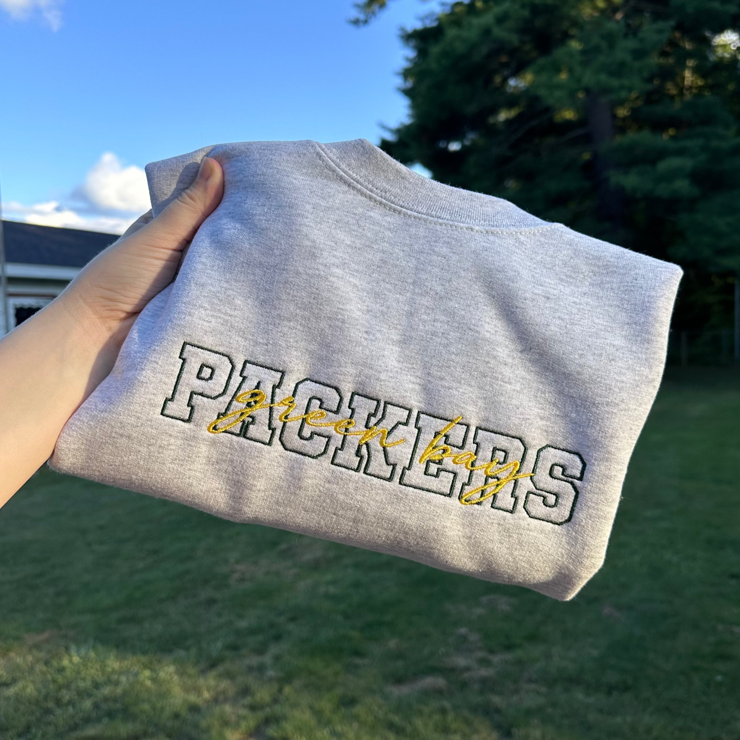 Packers Embroidered Crewneck