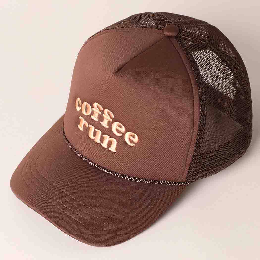 Coffee Run Embroidered Hat