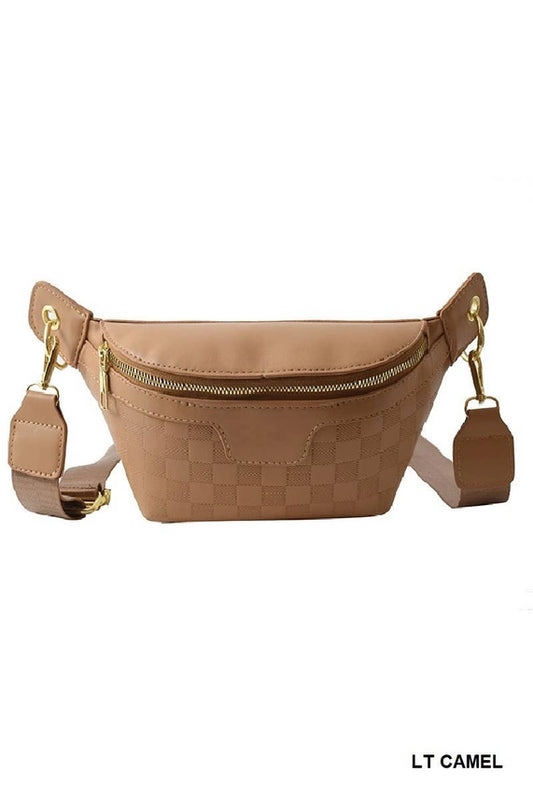 Vegan Leather Checkered Bum Bag