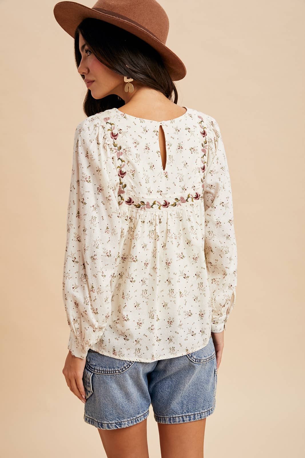Floral Print Cotton Blouse