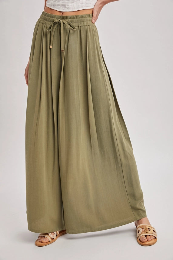Olive Wide Leg Trousers