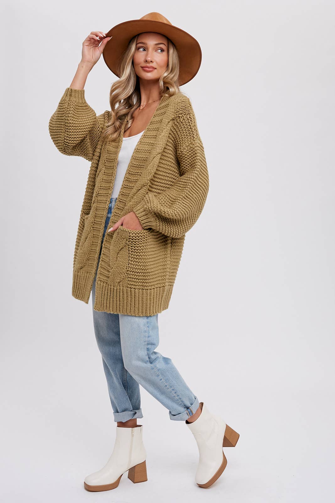 Chunky Cable Knit Cardigan