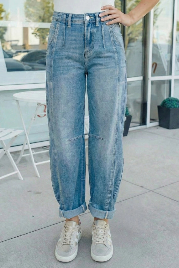 Cuffed Barrel Jeans