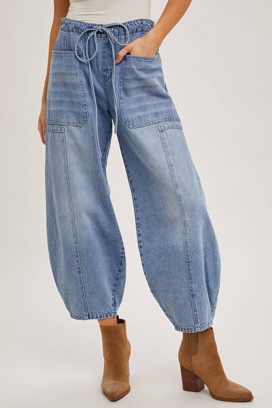 Mid-Waist Barrel Jeans