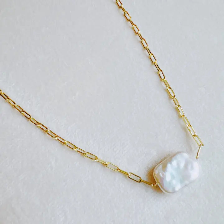 Baroque Chain Pearl Necklace