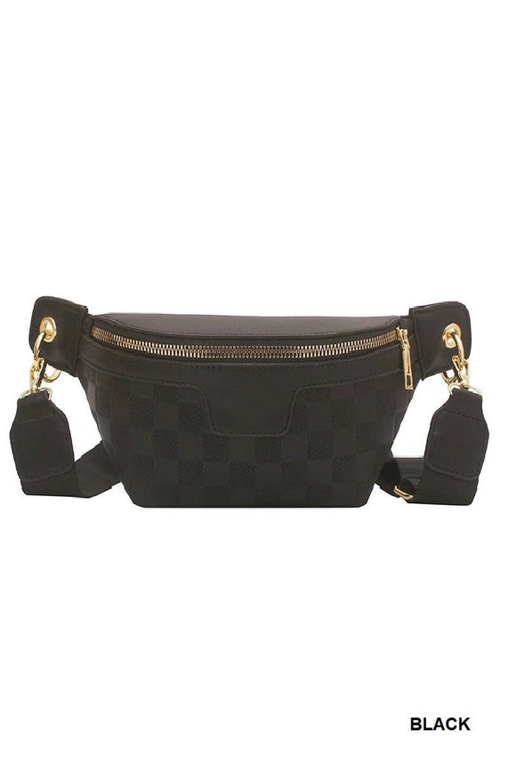 Vegan Leather Checkered Bum Bag