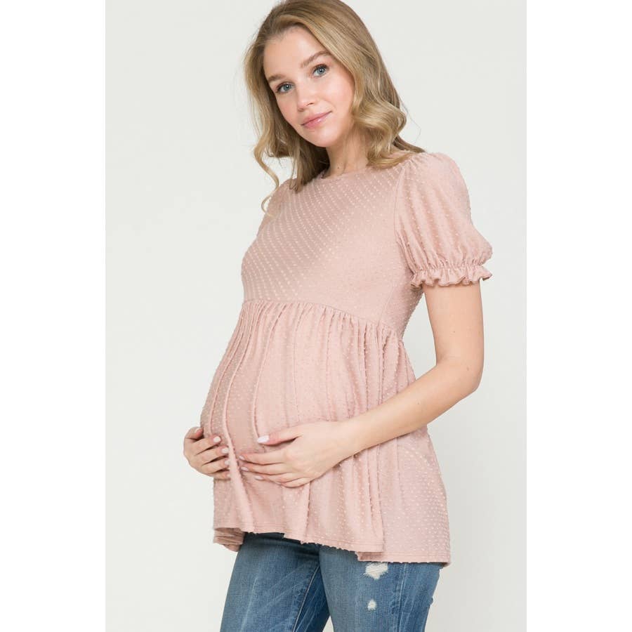Maternity Puff Sleeve Baby Doll Top