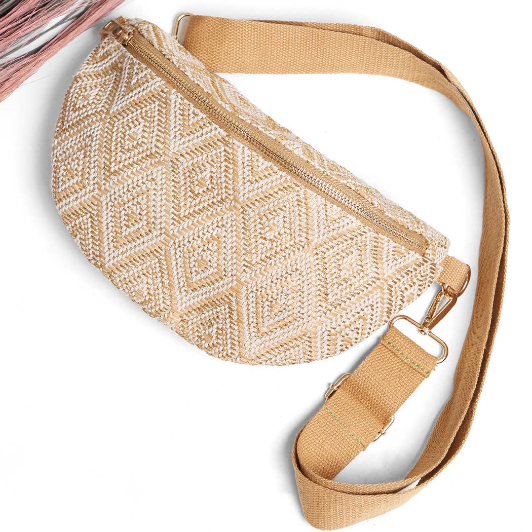 Diamond Pattern Adjustable Crossbody Bag