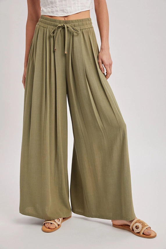 Olive Wide Leg Trousers