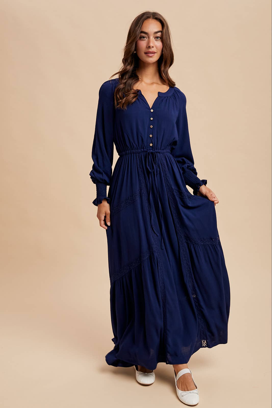 Lace Inset Maxi Dress