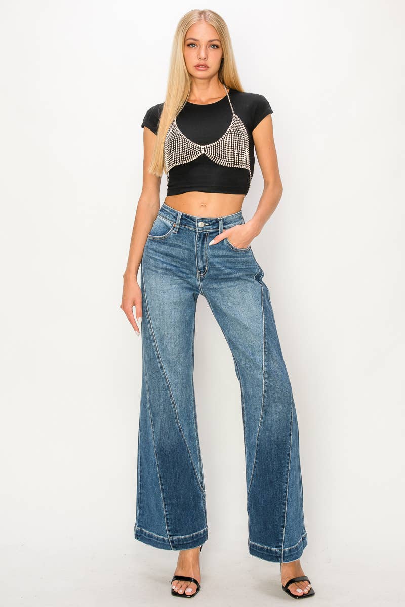 High Rise Relaxed Flare Denim
