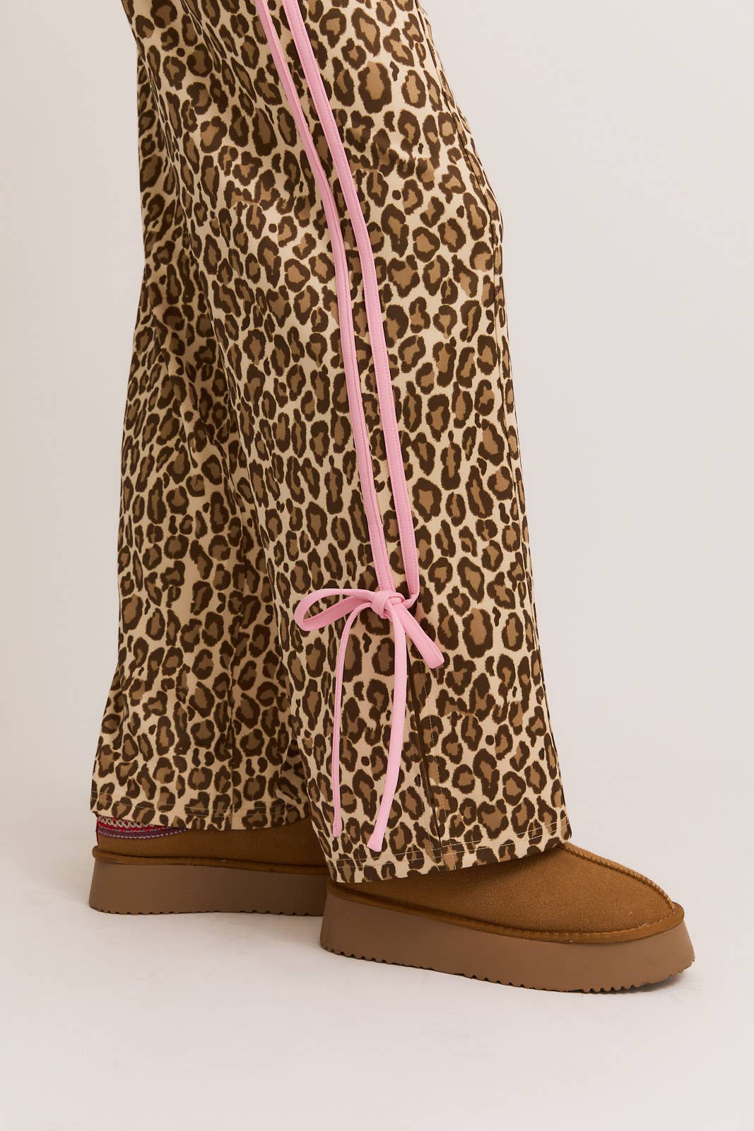 Bow Detail Track Pants Cheetah