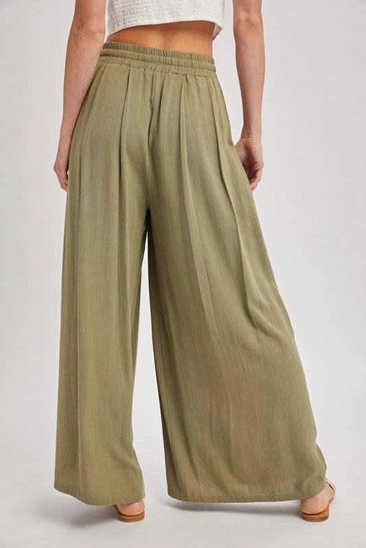 Olive Wide Leg Trousers
