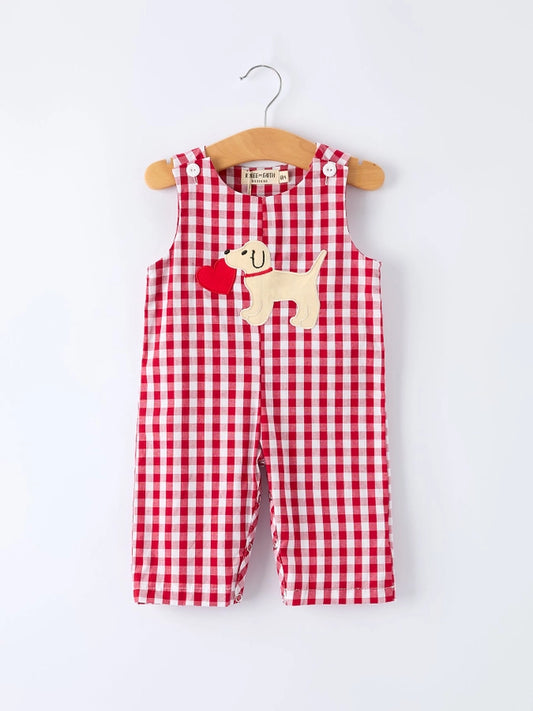 Plaid Puppy Romper