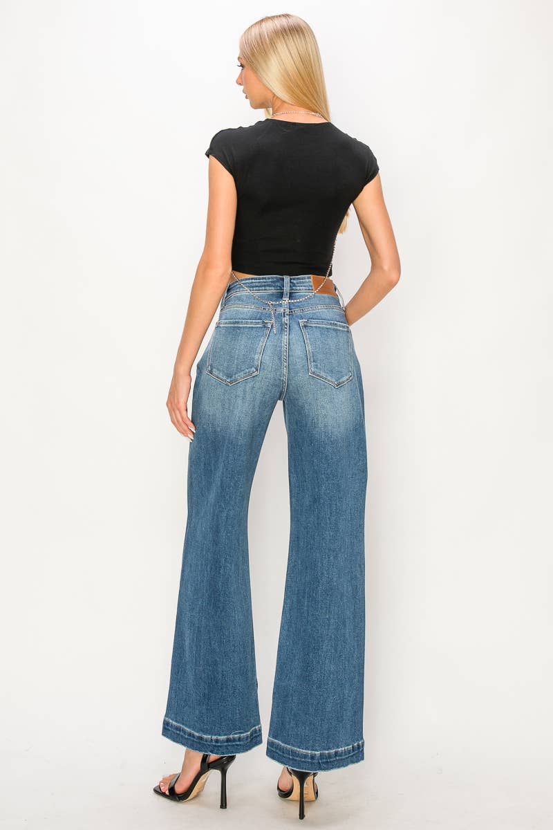 High Rise Relaxed Flare Denim