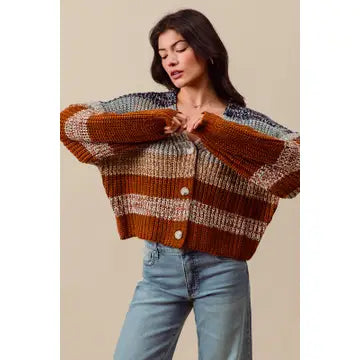 Multi Color Striped Cardigan