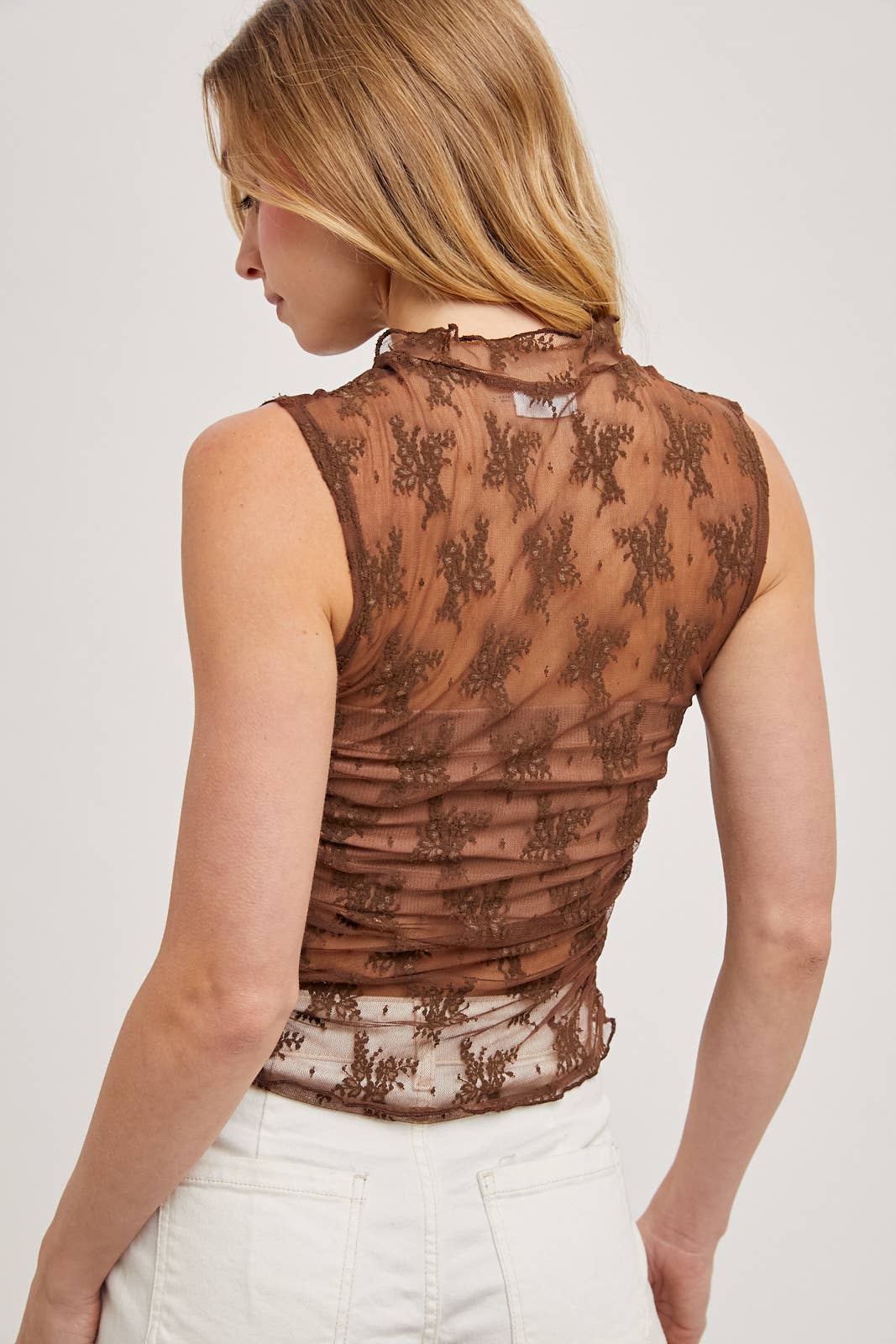 Sheer Floral Mesh Top