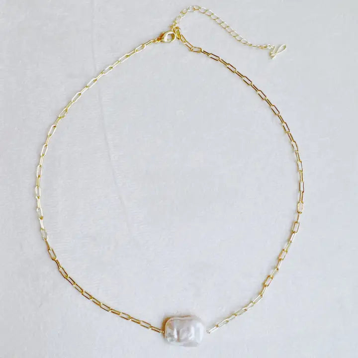 Baroque Chain Pearl Necklace
