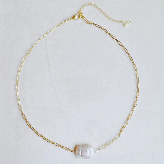 Baroque Chain Pearl Necklace