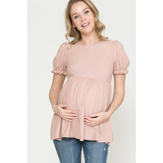 Maternity Puff Sleeve Baby Doll Top