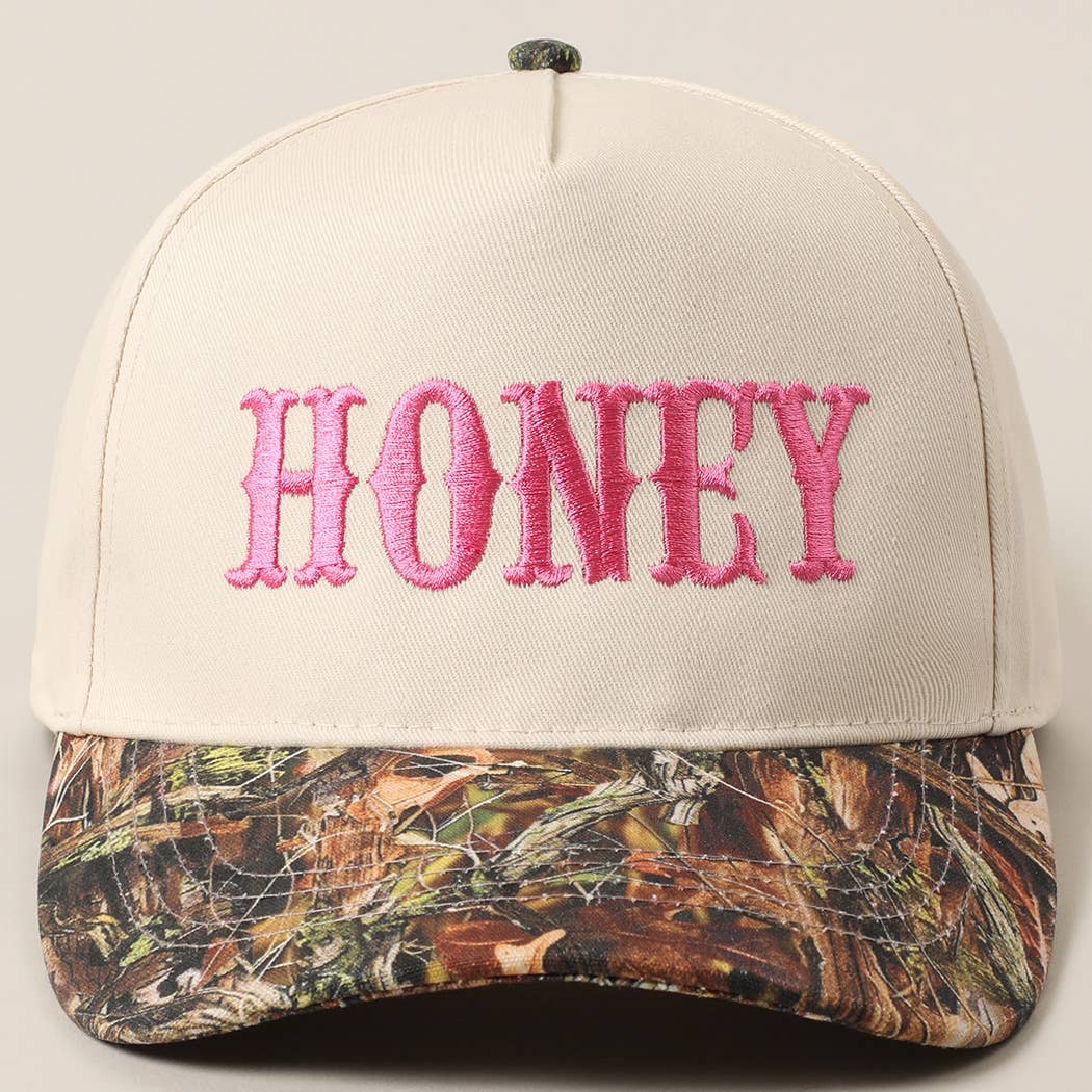 Honey Embroidered Hat CAMO