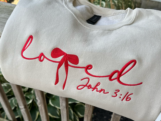 Loved John 3:16 Embroidered Crewneck