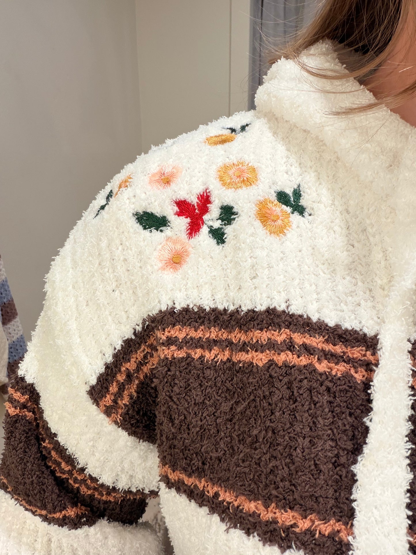 Floral Embroidery Patchwork Cardigan