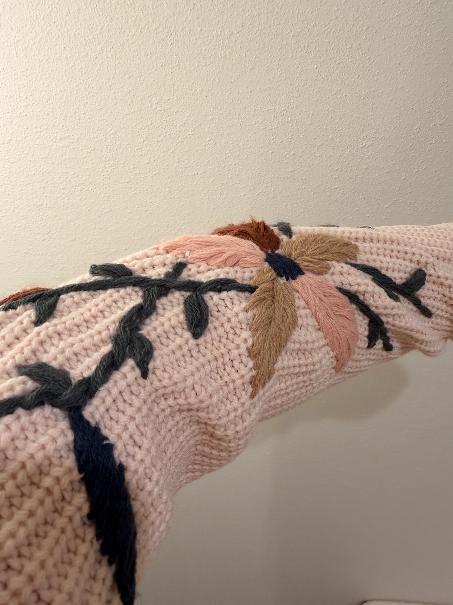 Mock Neck Embroidered Sweater