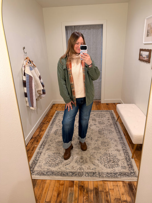 Reversible Corduroy Plaid Top