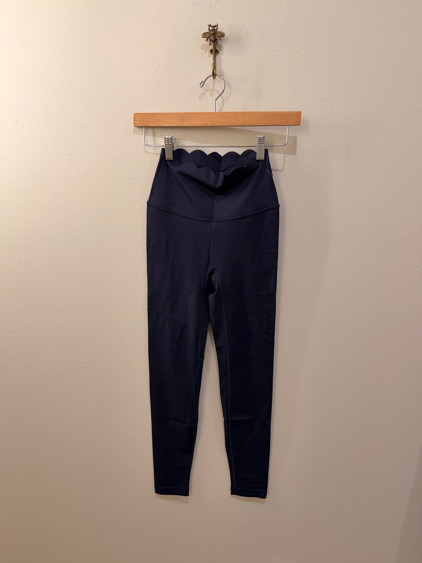 Navy Scallop Edge Activewear Pants