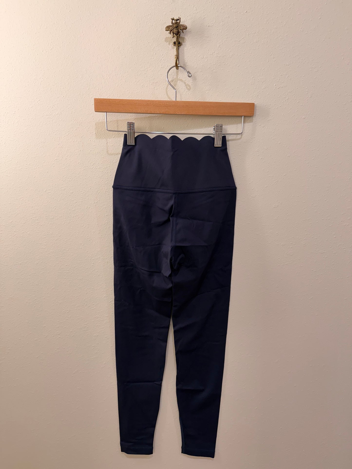 Navy Scallop Edge Activewear Pants