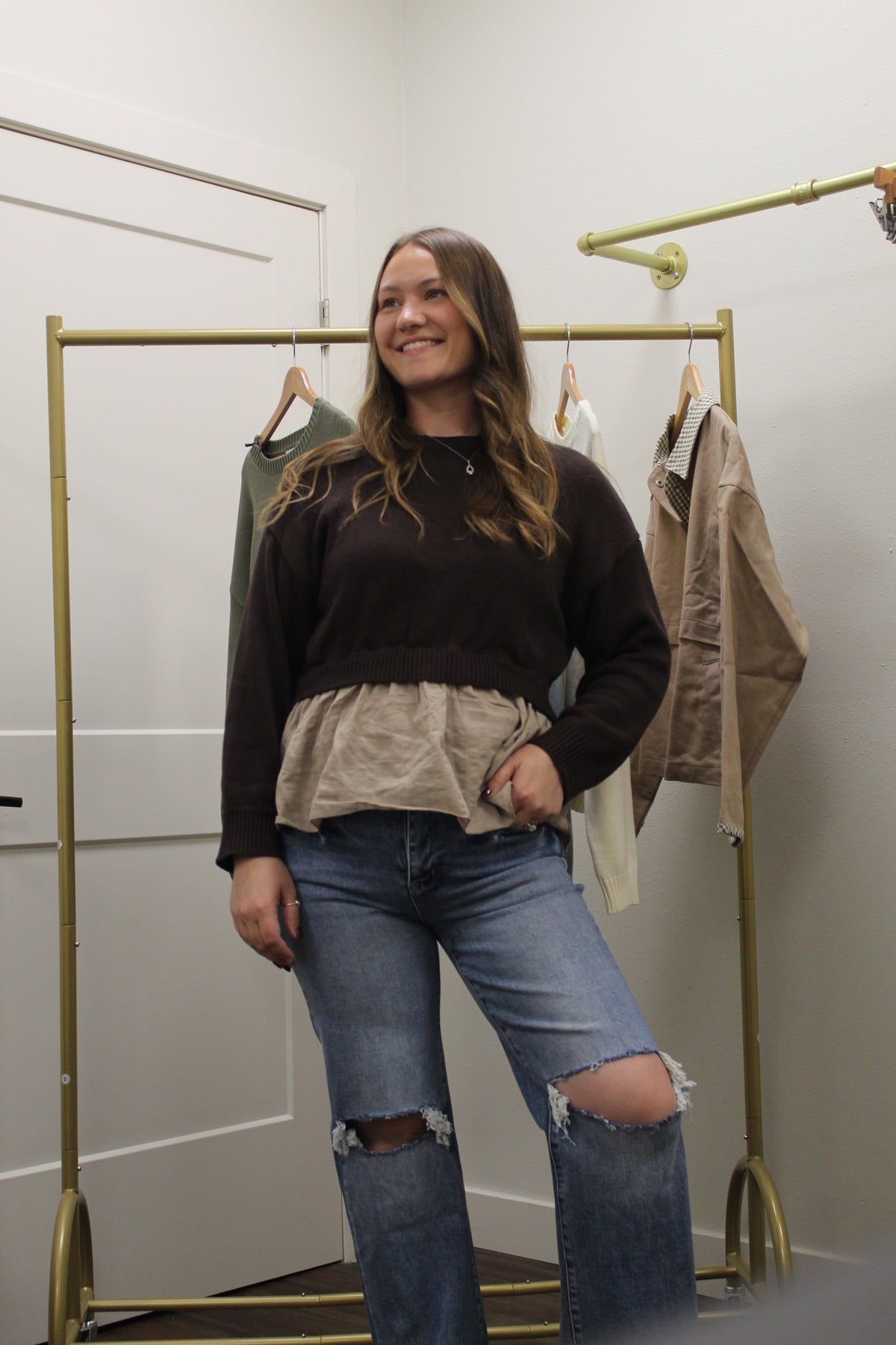 Twofer Sweater In Espresso