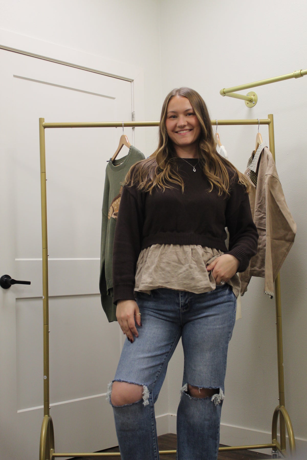 Twofer Sweater In Espresso