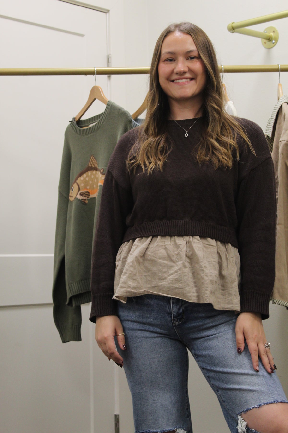 Twofer Sweater In Espresso