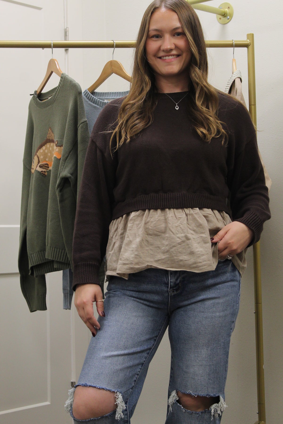 Twofer Sweater In Espresso