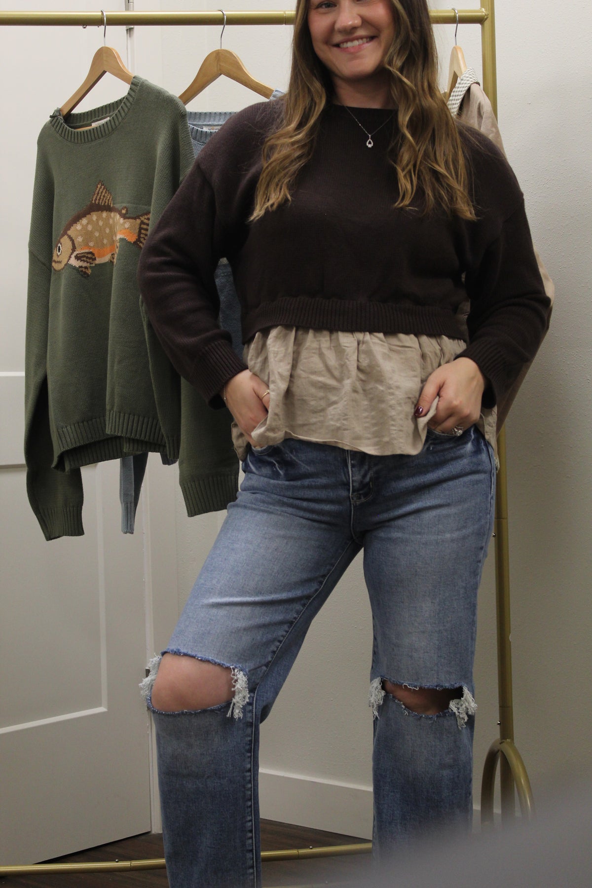 Twofer Sweater In Espresso