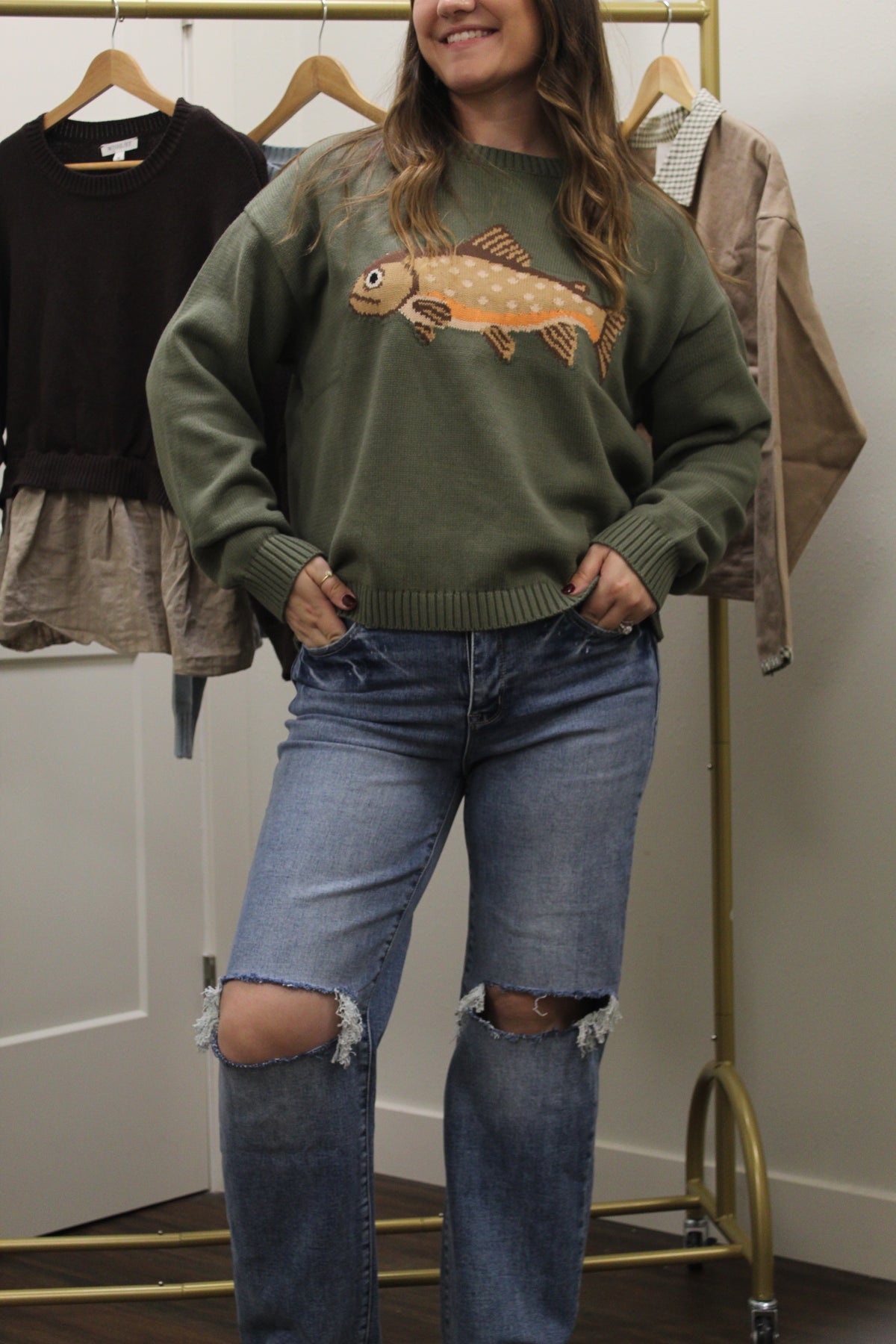 Fish Sweater OLIVE