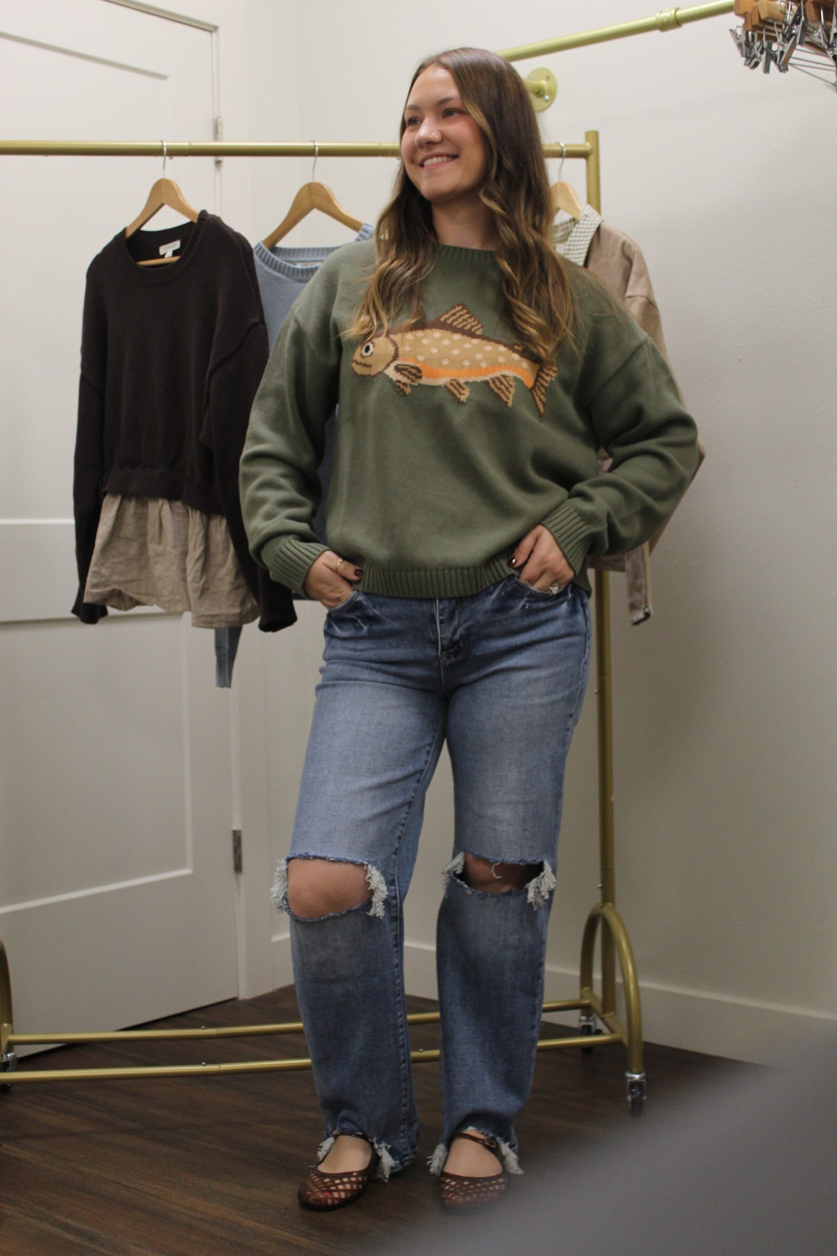 Fish Sweater OLIVE