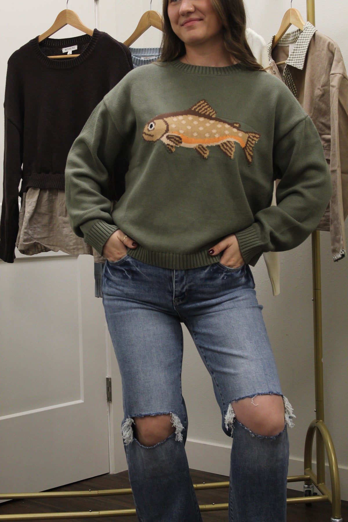 Fish Sweater OLIVE